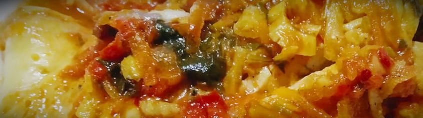 Рыба с овощами в томатном соусе с лемонграссом и карри | 85